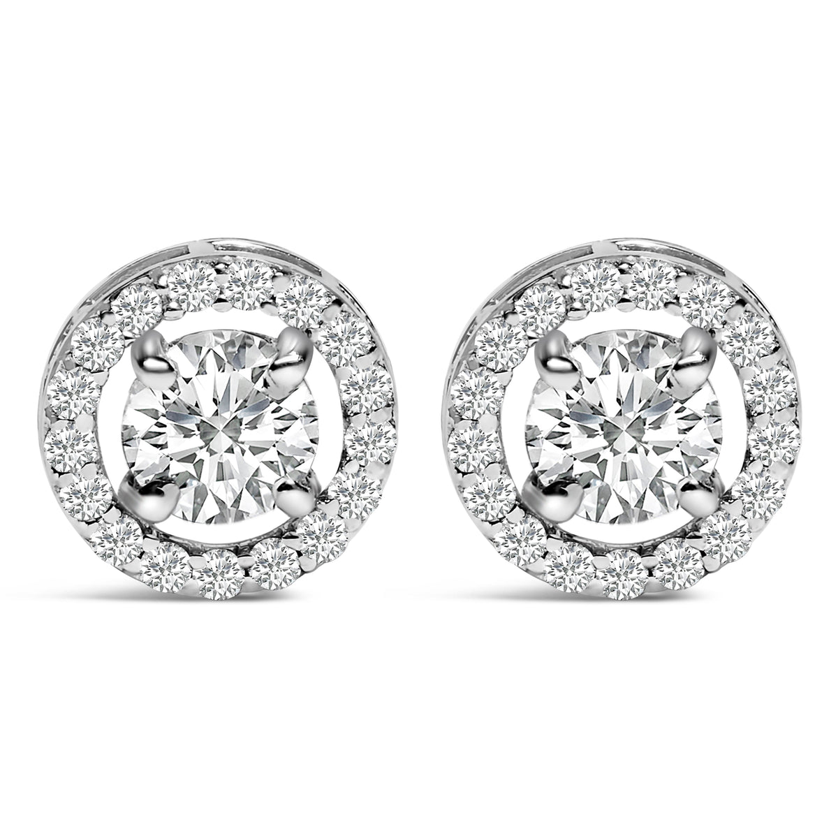 Men's 14K White Gold 1 3/4 Cttw Lab Grown Diamond Halo Cufflink