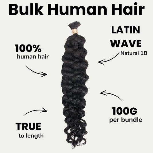 Latin Wave Bulk 100% Human Braiding Hair Luxegan