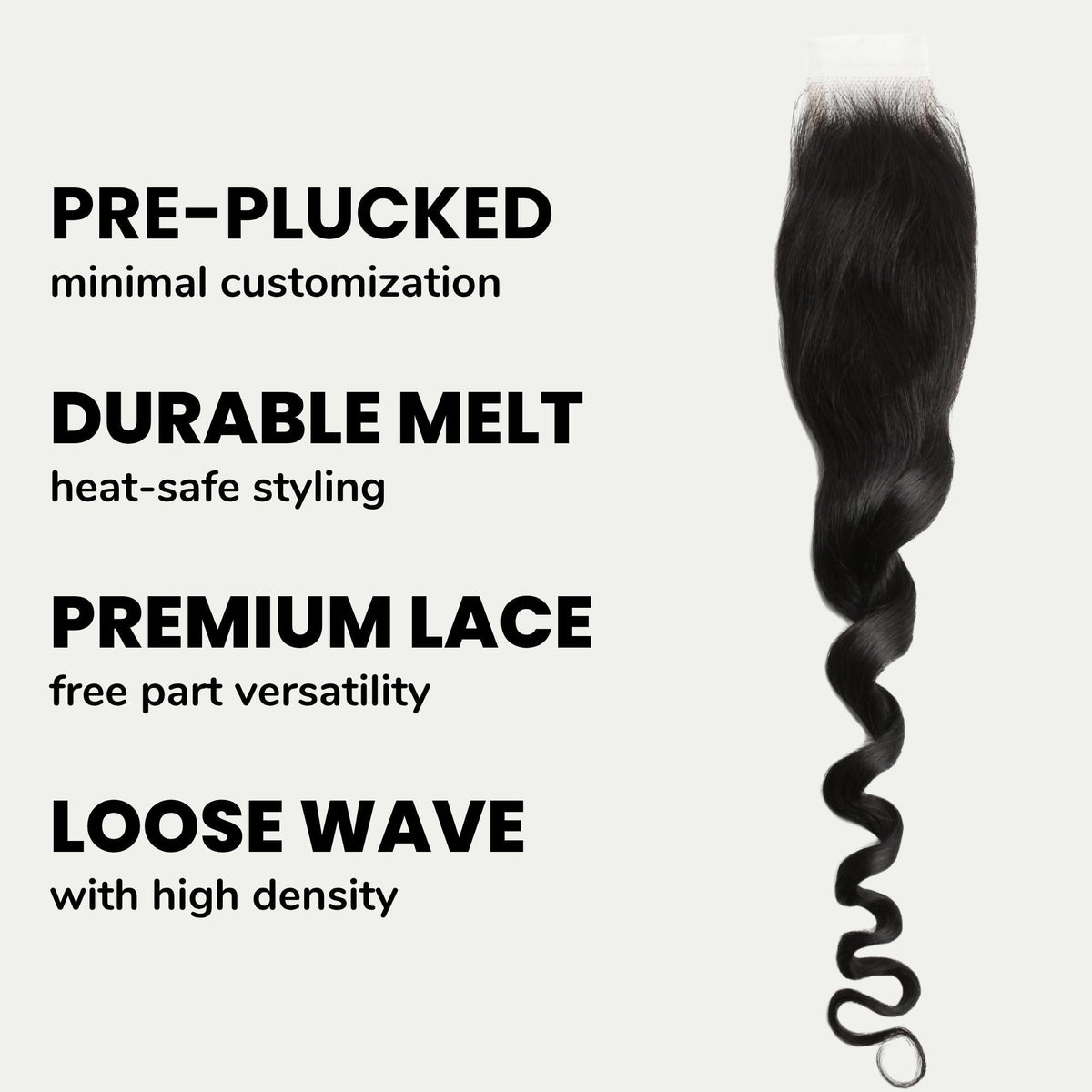 Loose Wave 2x6 HD Lace Human Hair Closure Luxegan