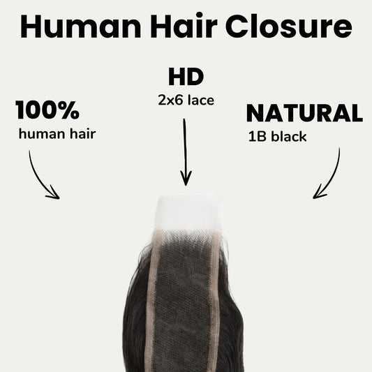 Loose Wave 2x6 HD Lace Human Hair Closure Luxegan