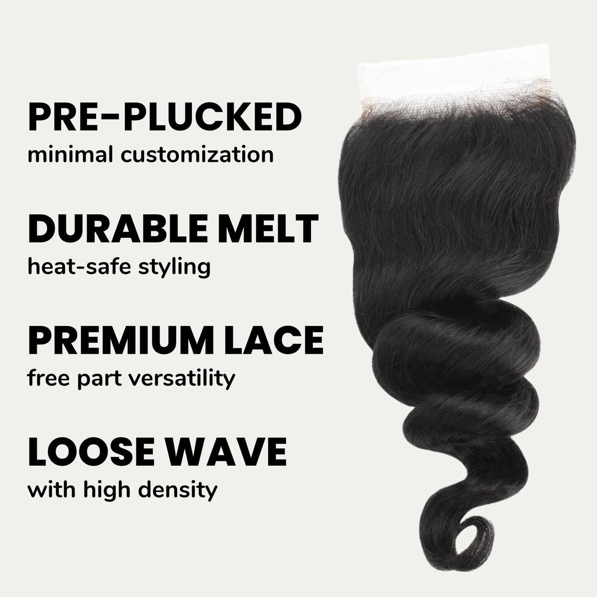 Loose Wave 5x5 HD Lace Human Hair Closure Luxegan