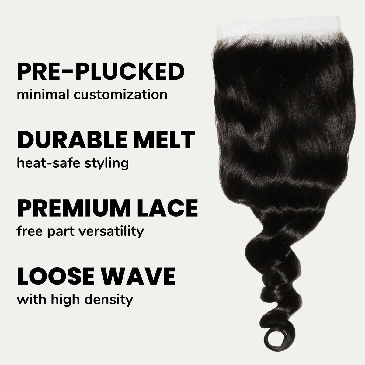 Loose Wave 6x6 HD Lace Human Hair Closure Luxegan
