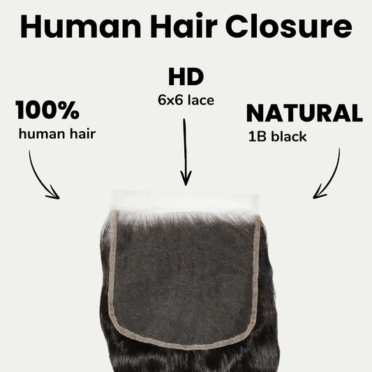 Loose Wave 6x6 HD Lace Human Hair Closure Luxegan