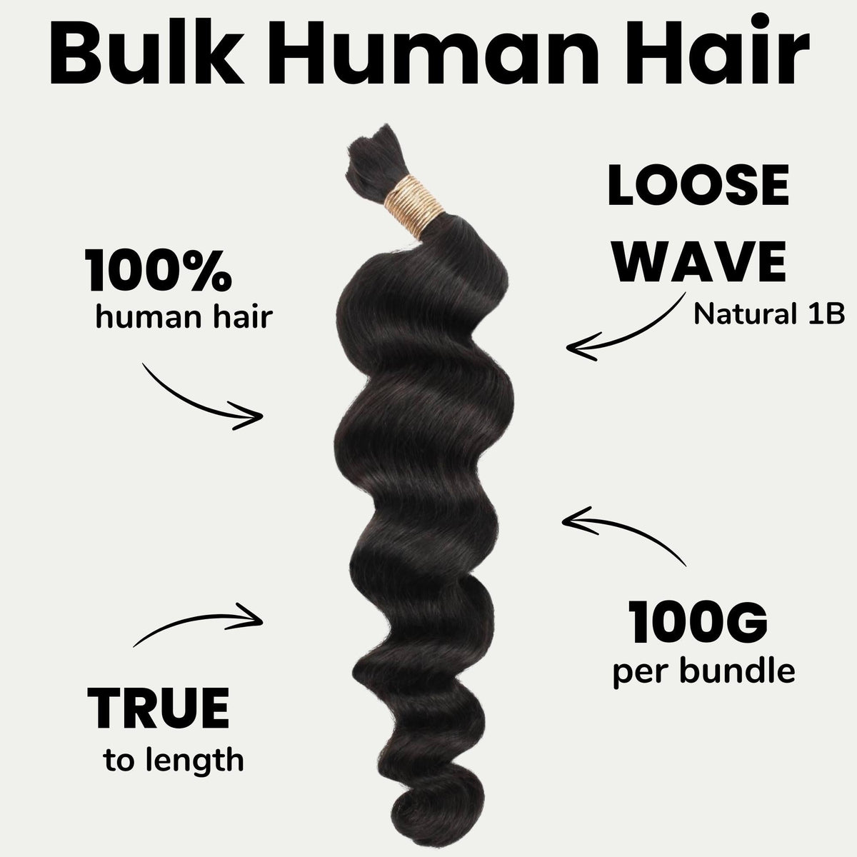 Loose Wave Bulk 100% Human Braiding Hair
