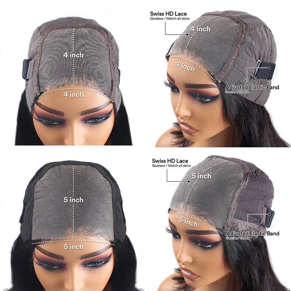 Luxurious Glueless Long Pre-Plucked Straight Brazilian Remy Hair Lace Front Wig | Black | Wear and Go Luxegan