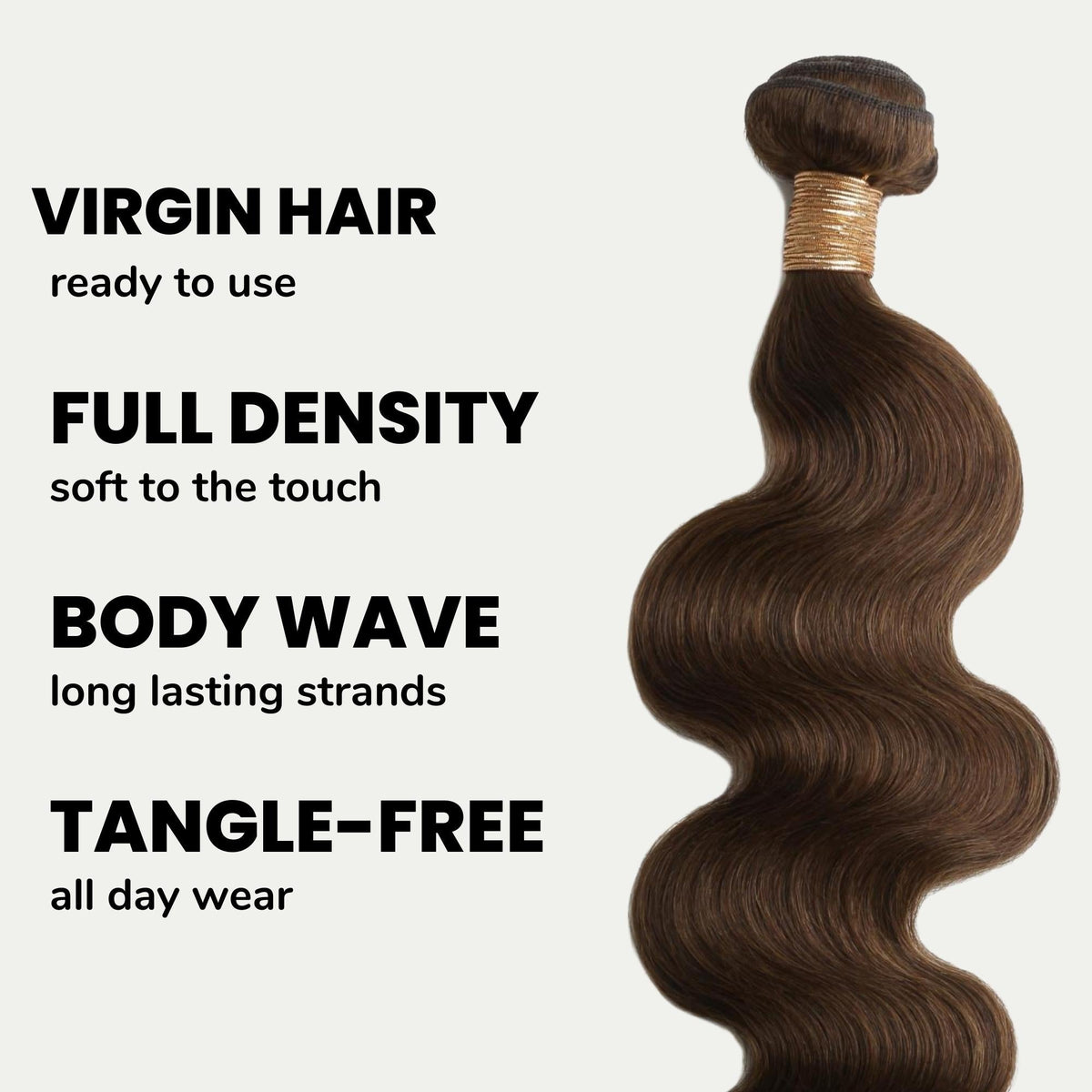 Medium Brown Body Wave 100% Human Hair Bundles
