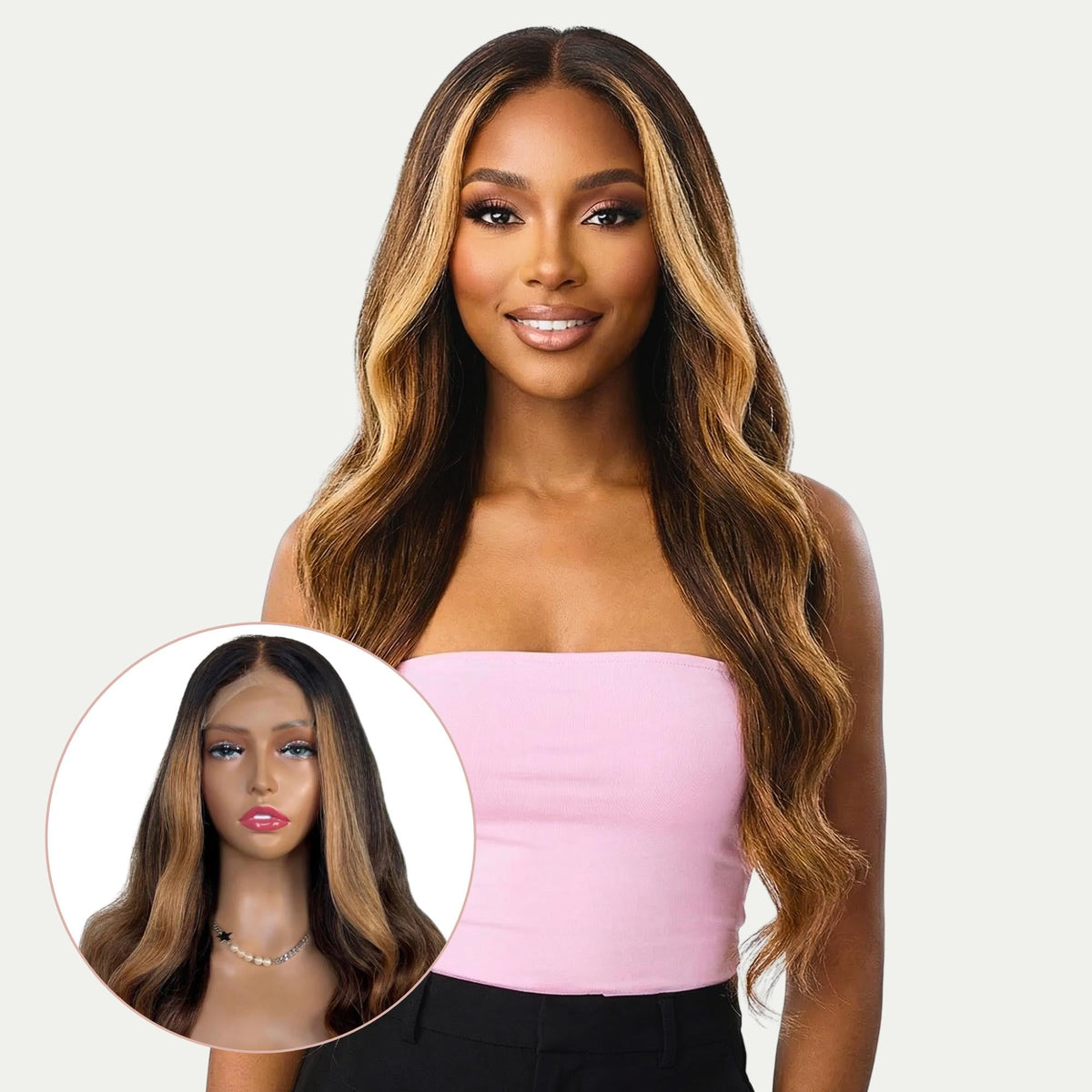Mystique Glueless 5x5 HD Lace Professionally Colored 100% Human Hair Closure Wig Luxegan