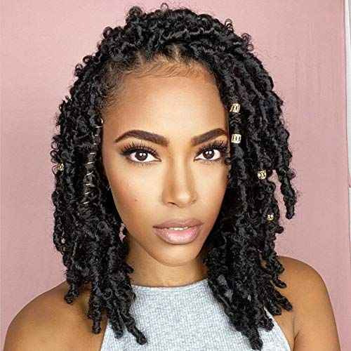 Burgundy Short Faux Locs Wig | Knotless Braids | Synthetic Lace Front | With Baby Hair | For Women