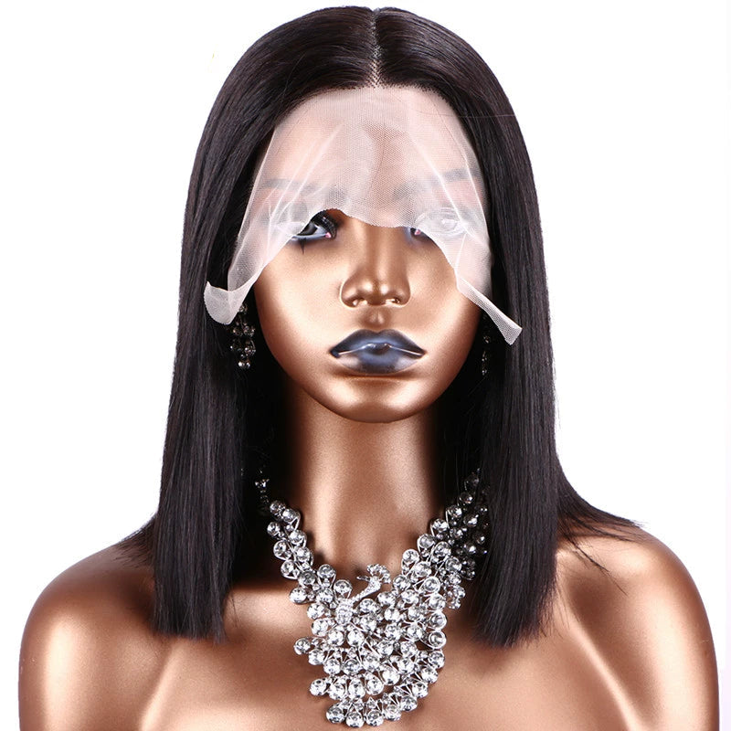 Sweet & Cute Brazilian Straight Bob Wig - Human Hair - Lace Front - Short & Fluffy