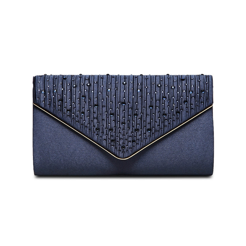 Velvet Diamond Envelope Clutch | Cheongsam Dinner Bag with Single Shoulder Sling Luxegan