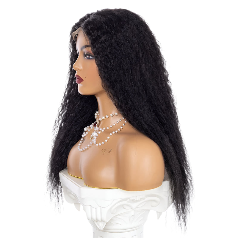 Long Curly U Part Lace Wig - 90% Human Hair Blend - Loose Wave African Wig - Sweet & Cute Style