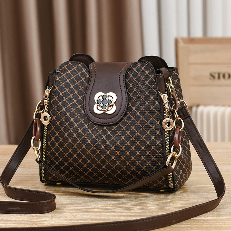 Soft Printed Korean Bucket Crossbody | Simple Small Fashion Bag Luxegan