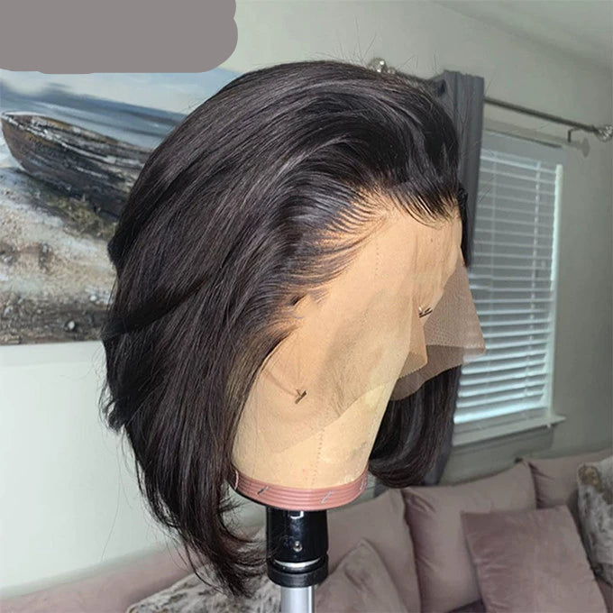 Sweet & Cute Brazilian Straight Bob Wig - Human Hair - Lace Front - Short & Fluffy