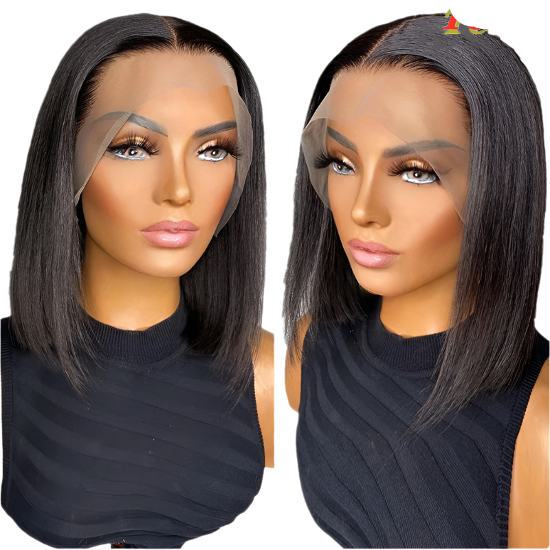 Sweet & Cute Brazilian Straight Bob Wig - Human Hair - Lace Front - Short & Fluffy