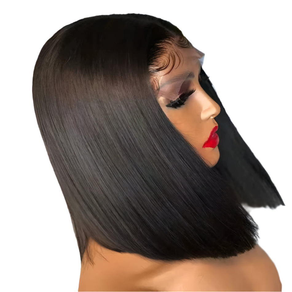 Sweet & Cute Brazilian Straight Bob Wig - Human Hair - Lace Front - Short & Fluffy