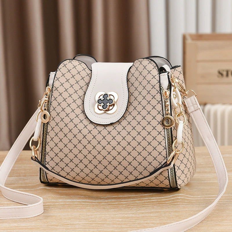 Soft Printed Korean Bucket Crossbody | Simple Small Fashion Bag Luxegan