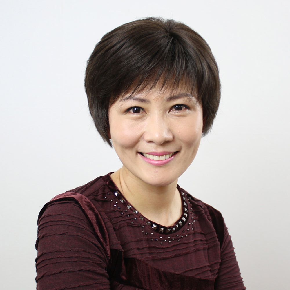 Women's Short Straight Real Human Hair Wig | Sheath Middle-Aged & Elderly Mother Style Full Head Wig with Oblique Bangs (Natural Look, Volume & Gray Coverage) Luxegan