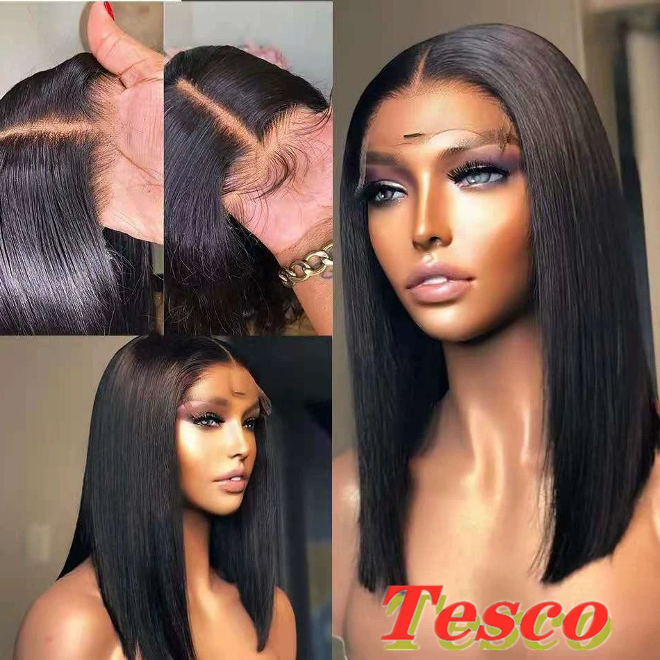 Sweet & Cute Brazilian Straight Bob Wig - Human Hair - Lace Front - Short & Fluffy