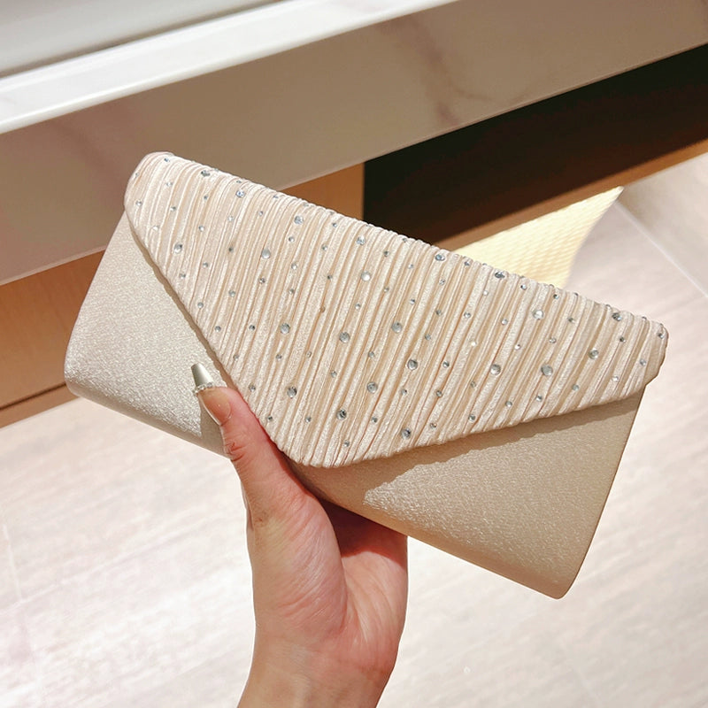 Fabric Diamond Square Box Clutch | Medium Hard Socialite Banquet Bag Luxegan