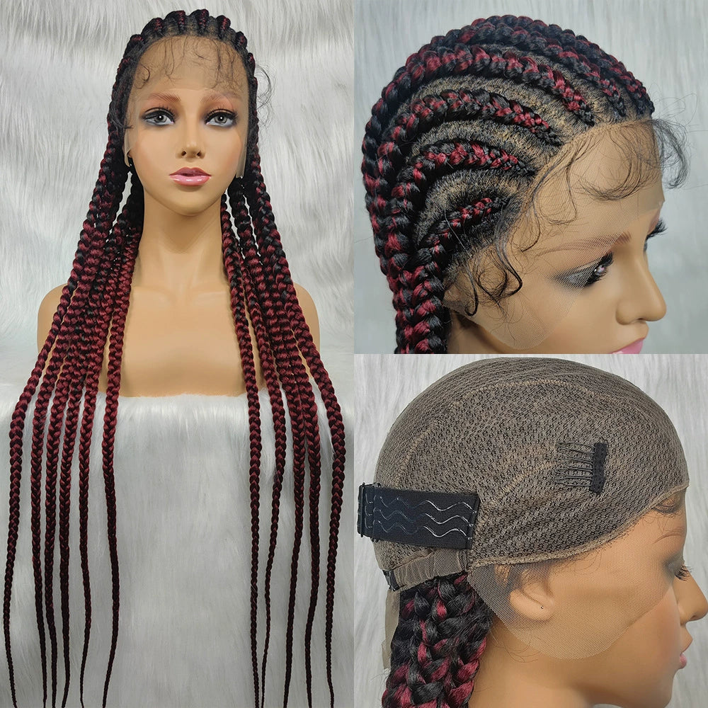 African Braids Full Lace Wig | Dreadlocks Style | Synthetic Hair | Comfortable & Stylish