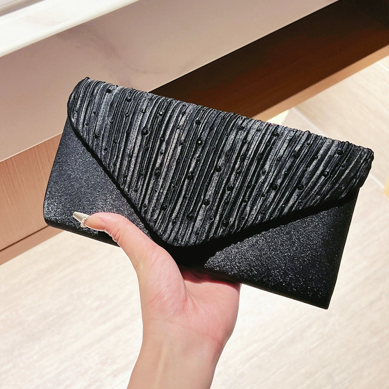 Fabric Diamond Square Box Clutch | Medium Hard Socialite Banquet Bag Luxegan