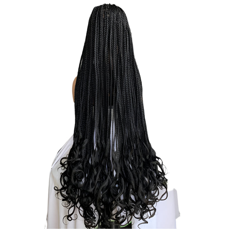36" Box Braids Wave Full Lace Wig | African Dreadlocks Style Luxegan