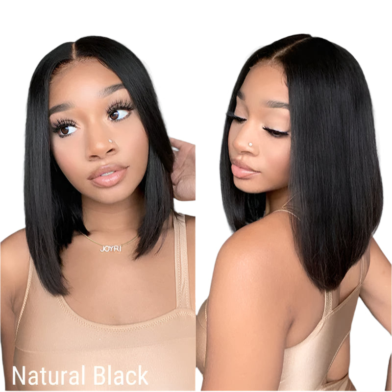 Sweet & Cute Brazilian Straight Bob Wig - Human Hair - Lace Front - Short & Fluffy