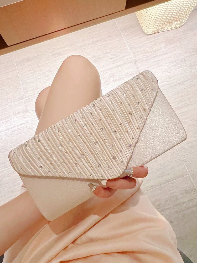 Fabric Diamond Square Box Clutch | Medium Hard Socialite Banquet Bag Luxegan