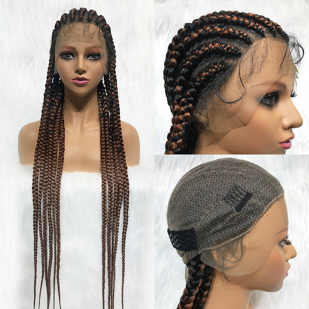 African Braids Full Lace Wig | Dreadlocks Style | Synthetic Hair | Comfortable & Stylish