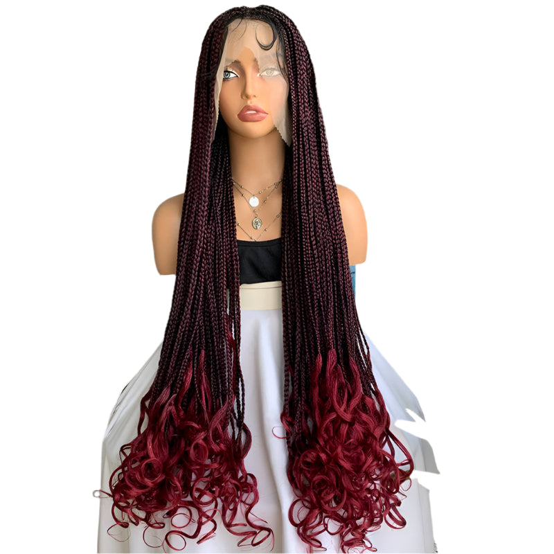 36" Box Braids Wave Full Lace Wig | African Dreadlocks Style Luxegan