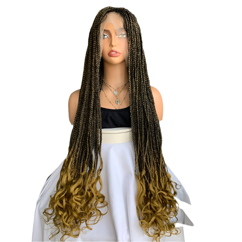 36" Box Braids Wave Full Lace Wig | African Dreadlocks Style Luxegan