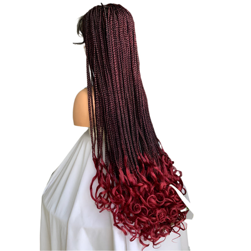 36" Box Braids Wave Full Lace Wig | African Dreadlocks Style Luxegan