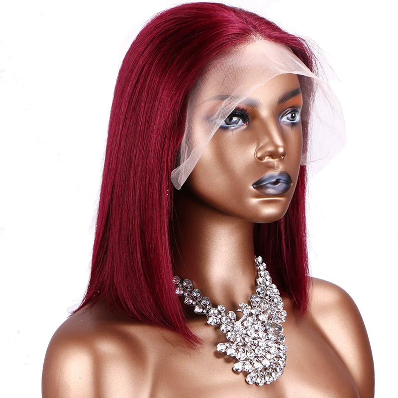 Sweet & Cute Brazilian Straight Bob Wig - Human Hair - Lace Front - Short & Fluffy