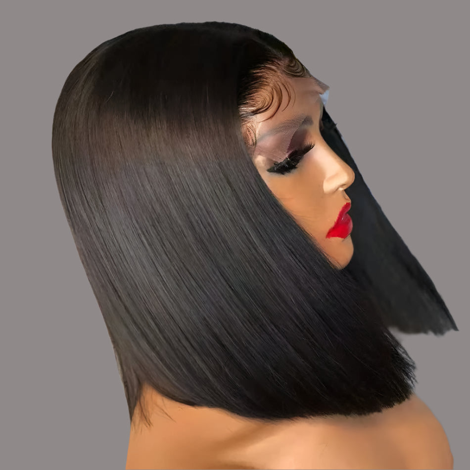 Sweet & Cute Brazilian Straight Bob Wig - Human Hair - Lace Front - Short & Fluffy
