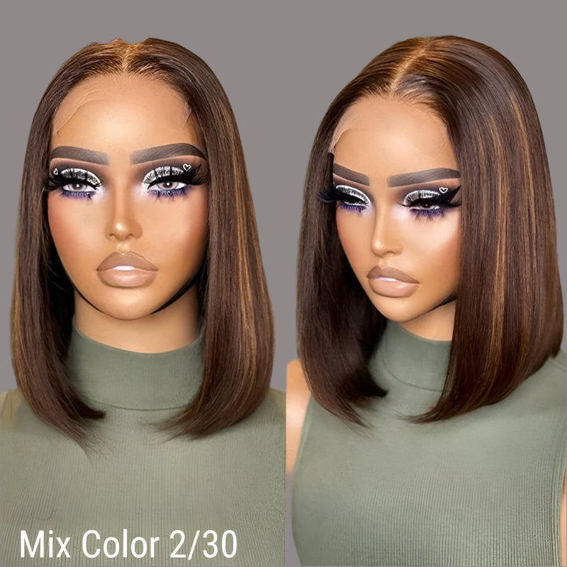 Sweet & Cute Brazilian Straight Bob Wig - Human Hair - Lace Front - Short & Fluffy