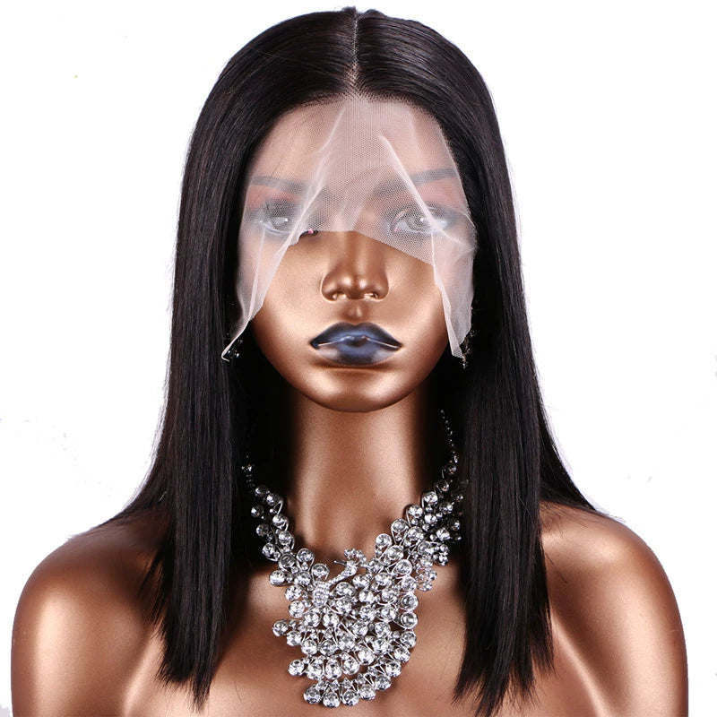 Sweet & Cute Brazilian Straight Bob Wig - Human Hair - Lace Front - Short & Fluffy