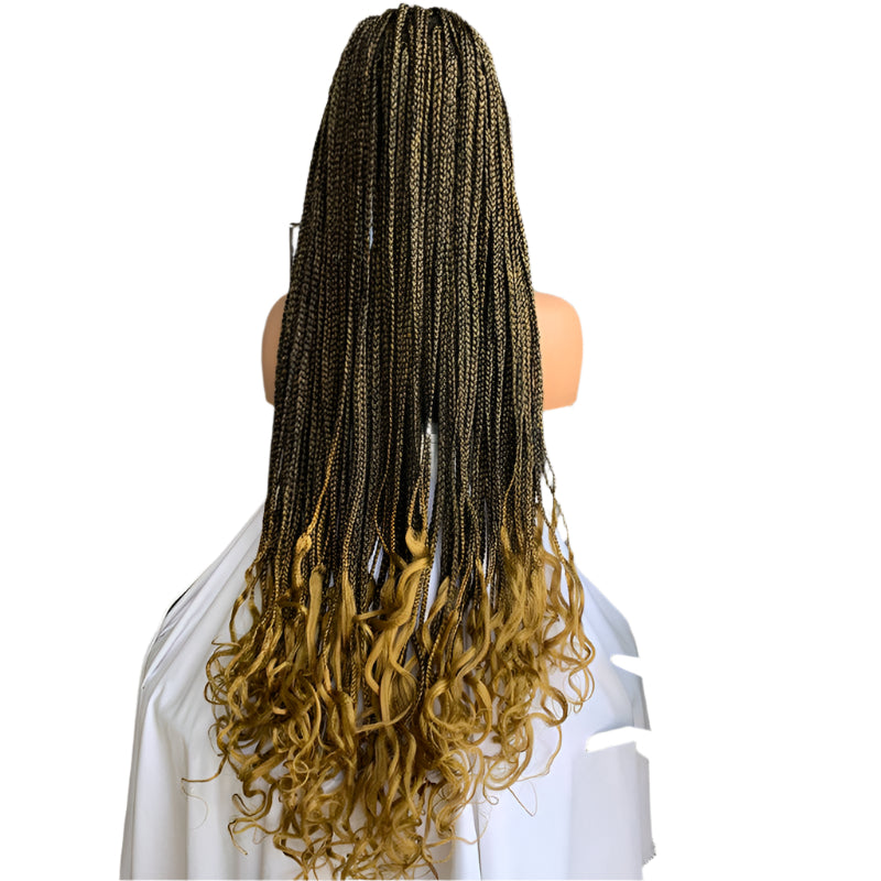 36" Box Braids Wave Full Lace Wig | African Dreadlocks Style Luxegan
