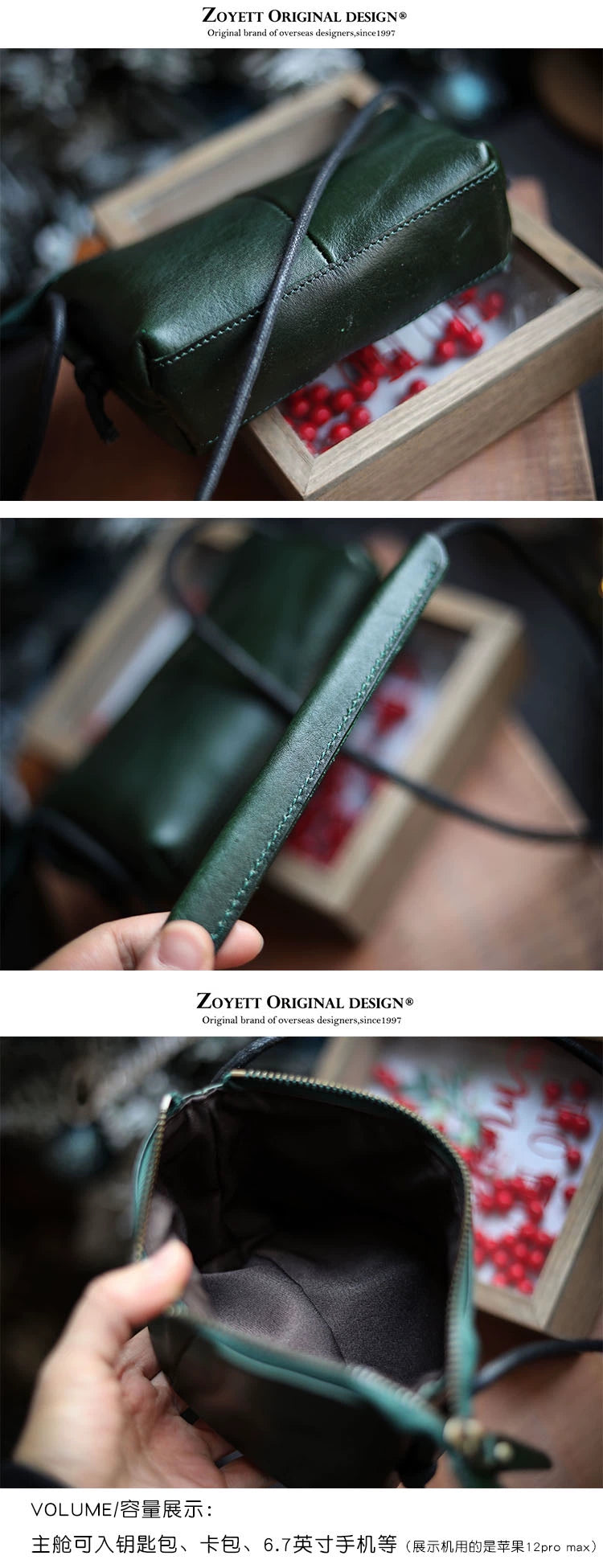 Genuine Leather Retro Portable Phone Bag | New Top Layer Cowhide Crossbody for Women (Pure Color) Luxegan