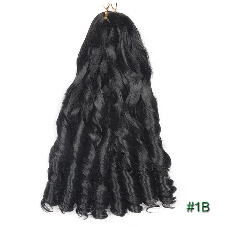 55cm Spiral Curly Braid Crochet Hair - French Curl Loose Wave Wig - Heat Resistant Synthetic Hair