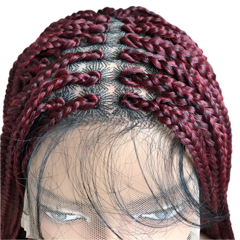 Long Curly Goddess Faux Locs Lace Wig | Three-Strand Braids Luxegan