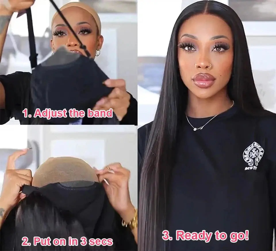 Pre Cut | Glueless | Human Hair | Ready To Wear | Wear and Go | Preplucked | Brazilian | Bone Straight Human Hair Wigs