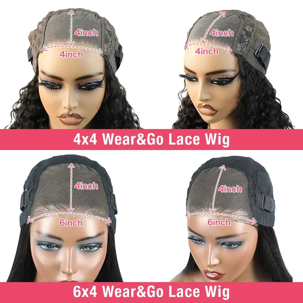 Pre Cut | Glueless | Human Hair | Ready To Wear | Wear and Go | Preplucked | Brazilian | Bone Straight Human Hair Wigs