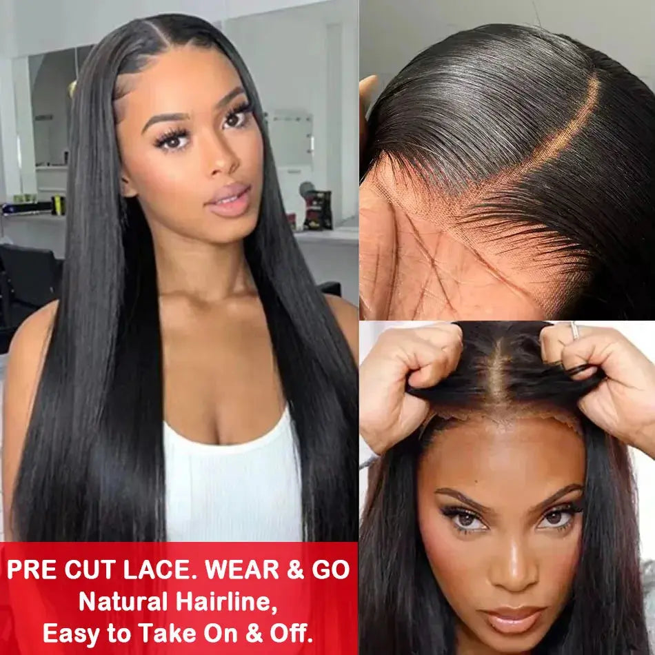 Pre Cut | No Glue | Bone Straight | Glueless | Human Hair | Brazilian |  Ready To Wear | Preplucked
