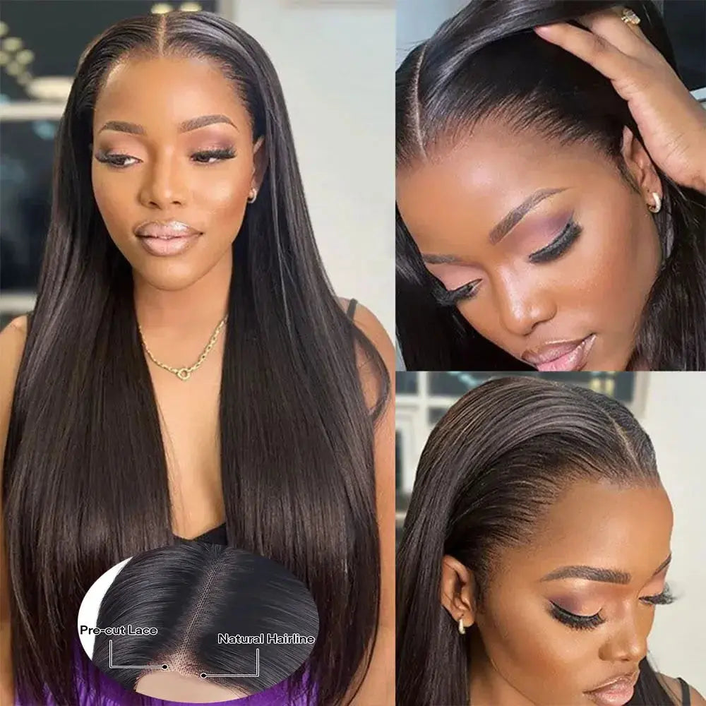 Pre Cut | No Glue | Bone Straight | Glueless | Human Hair | Brazilian |  Ready To Wear | Preplucked