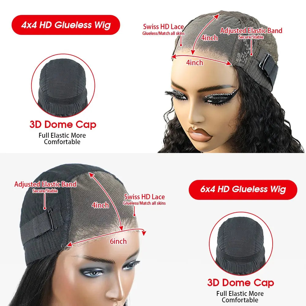 Pre Cut | No Glue | Bone Straight | Glueless | Human Hair | Brazilian |  Ready To Wear | Preplucked