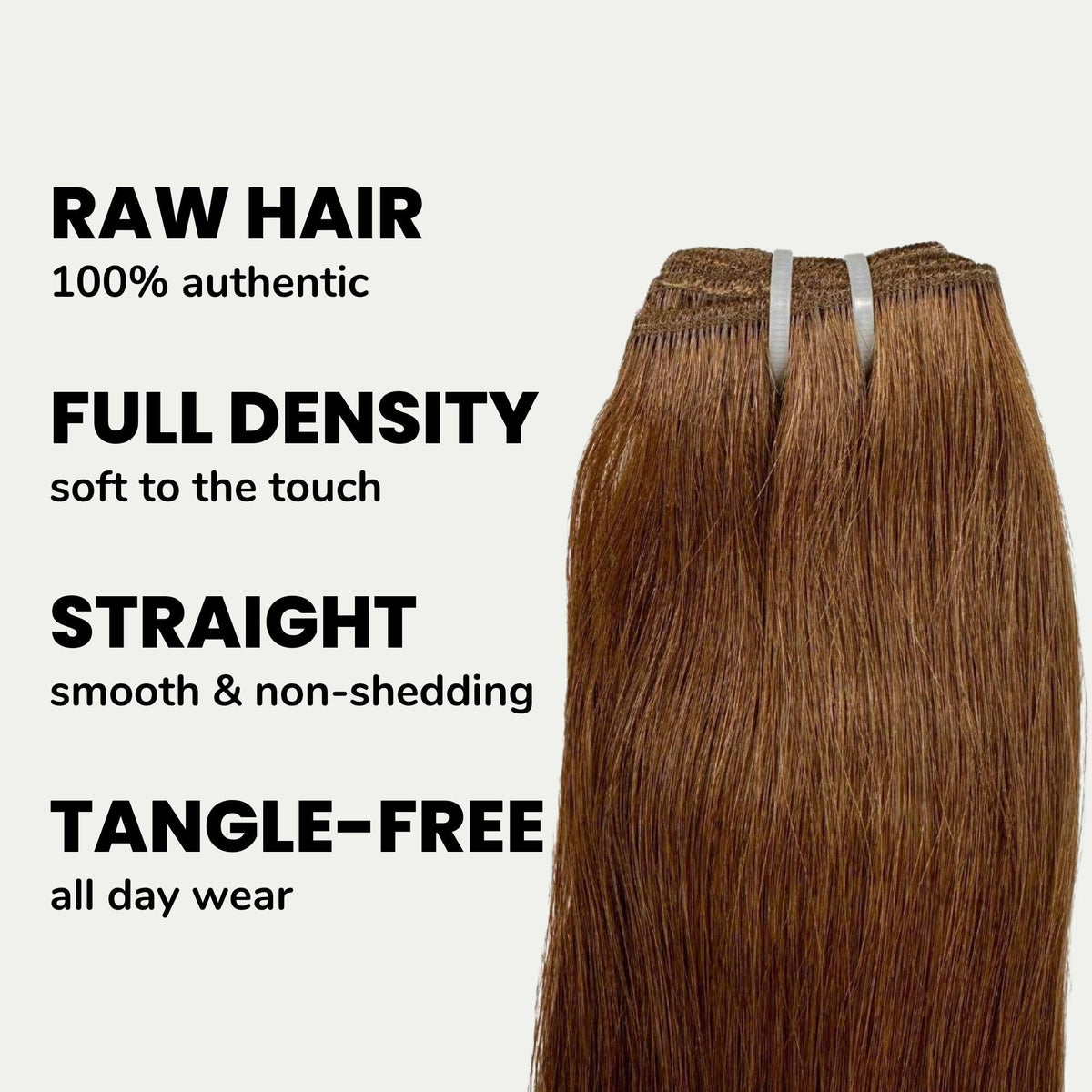 Raw Medium Brown Straight 100% Human Hair Bundles Luxegan