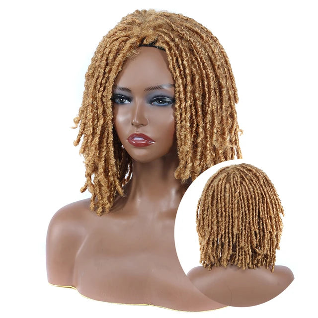 10" Short Dreadlock Wig | Afro Curly Twist | Faux Locs Braids | Heat Resistant | Black Women