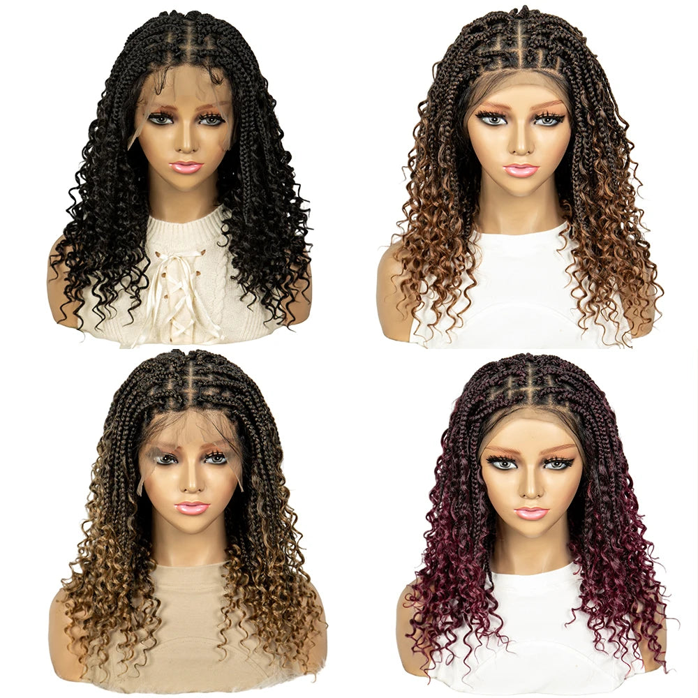 Bohemian Knotless Box Braids Wig | Goddess Locs with Curly Ends Luxegan