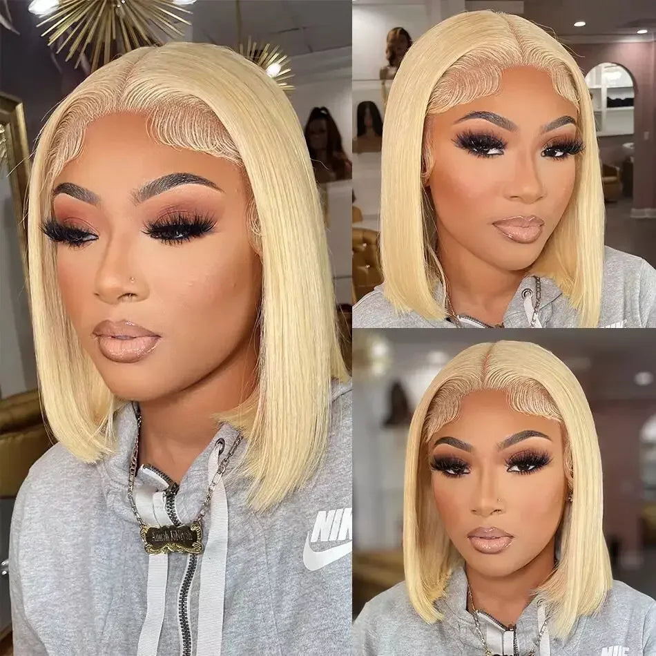613 Blonde Bob Wig | 13x6 HD Transparent Lace Frontal Human Hair Luxegan