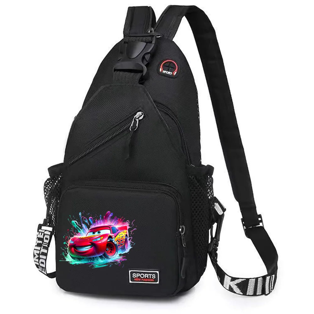 Cars Lightning McQueen Chest Bag Sling Messenger Bag | Crossbody Backpack Travel Sports Bagpack | Men Shoulder Bag Women Rucksacks Luxegan